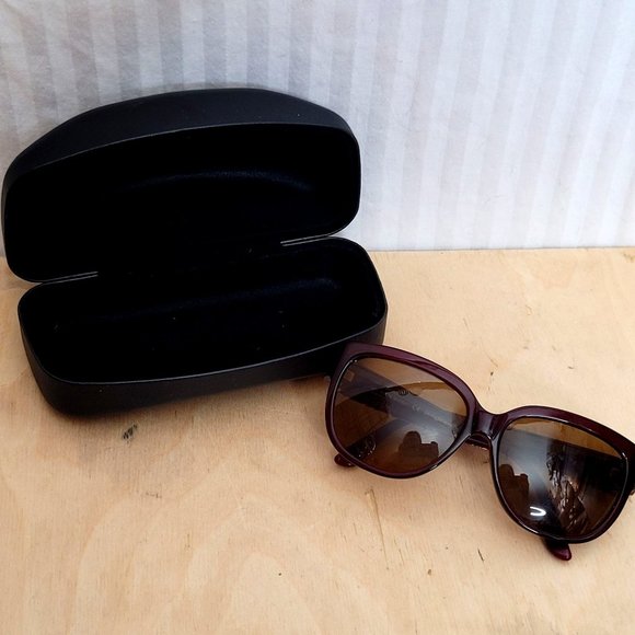 Salvatore Ferragamo Sunglasses Burgundy Plastic With Case Gold Trim SF 663S main image 9
